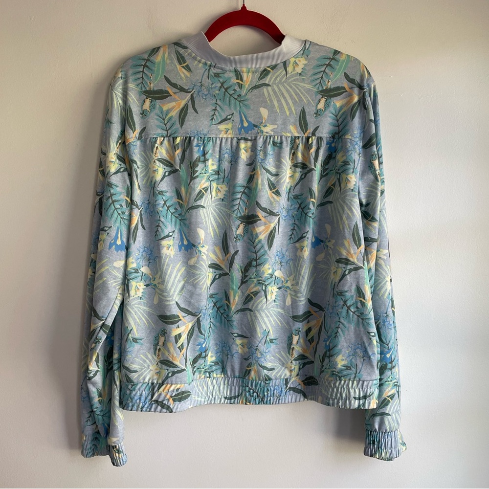 Old Navy Women's Tropical Print Lightweight Bomber Jacket Size L - Picture 4 of 4